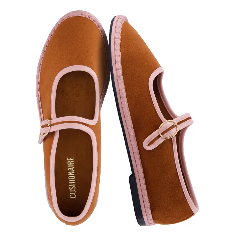 Cushionaire Missy Mary Jane Ballet Flats for Women | Breathable Lightweight Women's Flats with Adjustable Buckle and Cushioned Memory Foam