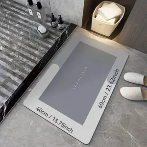 Non-Slip Bath Mat - Super Absorbent & Quick Drying Diatomite Floor Mat, Anti-Mildew & Easy Clean Design for Safe, Dry Bathroom, Shower & Kitchen