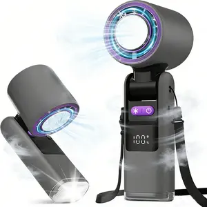 Portable Handheld Fan, Foldable Mini Fan,Foldable Personal Fan, Foldable & Neck-Hanging Design, Battery-Operated Air Circulator Fan,Rechargeable Mini Fans USB Charge for Pocket- Ultimate Cooling Gift for Outdoor/Office/Travel/Makeup, Multifunctional Fan