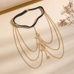 Hot-selling European & American Thigh Chain, Exaggerated Sexy Lace Elastic Rope Butterfly Spider Beetle Animal Thigh Jewelry