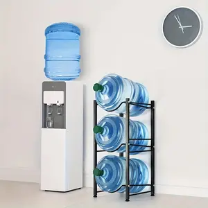 5 Gallon Water Bottle Rack 3 Tier Water Bottle Rack Organizing Rack-for Water Dispenser, Heavy Duty Water Rack, Suitable for Kitchen Living Room Office, Black