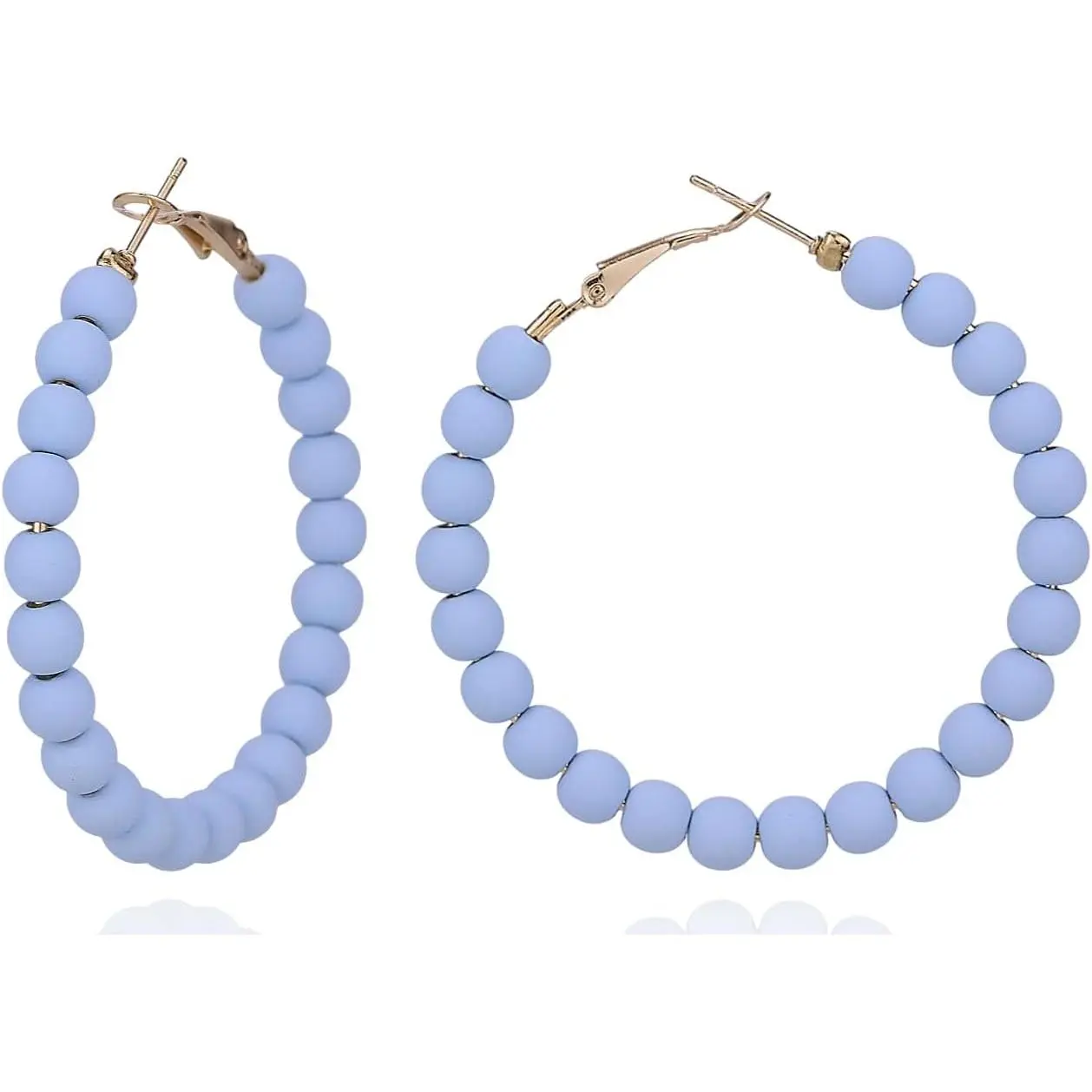 Beaded Hoop Earrings for Women Bohemian Colorful  Round Chic Dangle Earrings Minimalist Geometric  Christmas Party