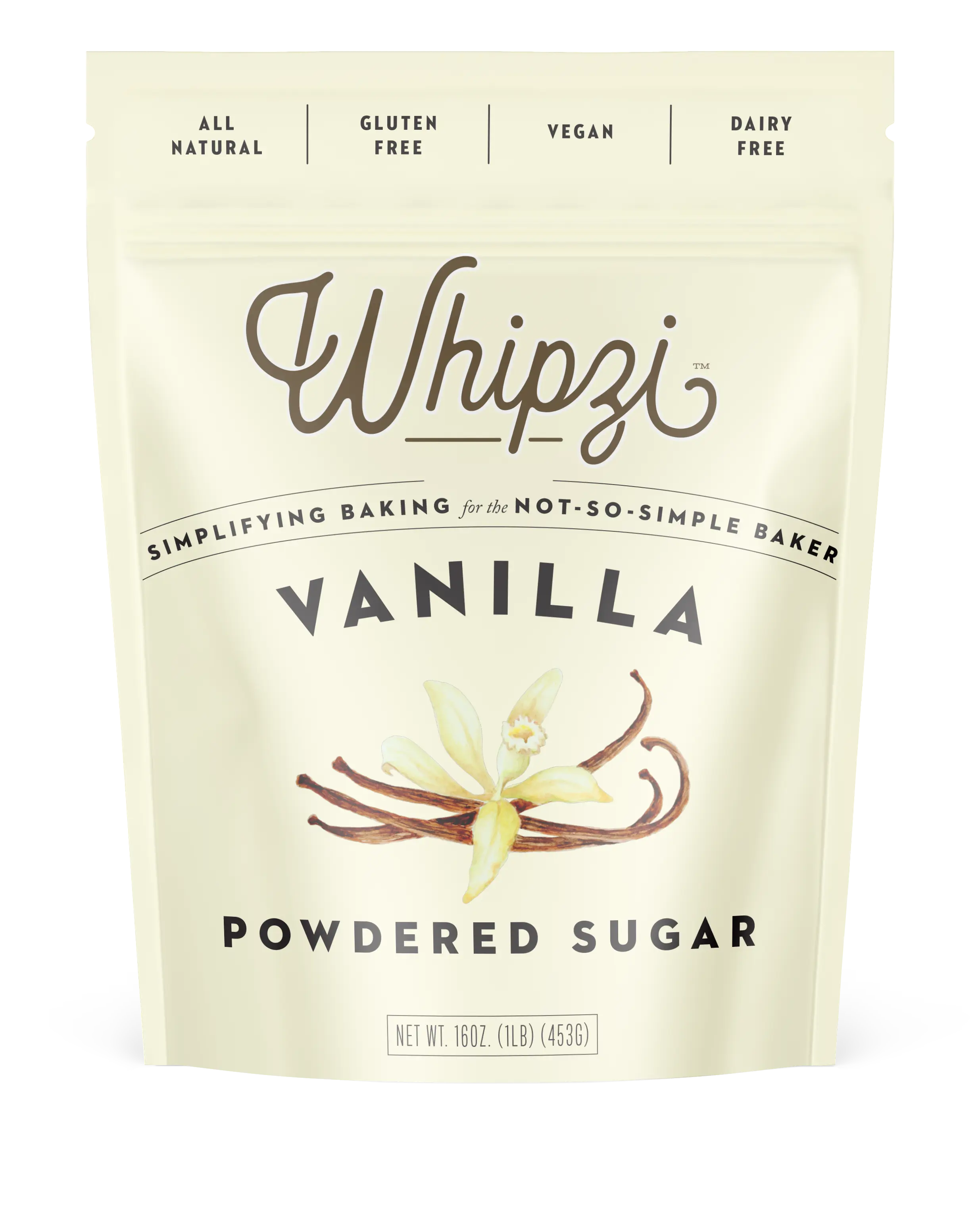 Whipzi® Vanilla Flavor Powdered Sugar - 100% Natural Flavoring for Baking and Sweet Treats
