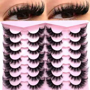 14 pairs of comic eyelashes, artificial mink eyelashes, cat eyelashes, natural full false eyelashes, thick eyelashes, extended and fluffy eyelashes, soft and fluffy eyelashes, strip-shaped eyelashes, dramatic eyelashes, Volume False Eyelashes
