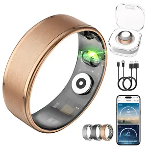 Smart Ring for Women Men, Fitness Tracker Ring with Body Temperature, Heart Rate, Blood Oxygen, Sleep Monitor, Calories, No Subscription Fee, IP68 Waterproof for iPhone & Android