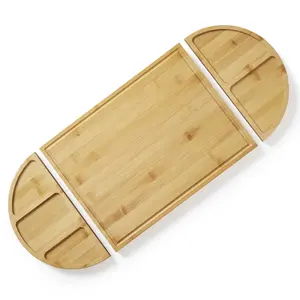 GARVEE Set of 3 Magnetic Cheese Boards, Wooden Cutting Board, Bamboo Cutting Board Set with Deep Juice Grooves, Large Cheese Tray for Kitchen, Party, Wedding