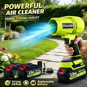 Cheetah Turbo Cordless Leaf Blower – 15000G High-Velocity Blower with 2 Rechargeable Batteries, Lightweight & Portable for Car Drying, Snow Removal, Yard Cleanup & Garden Use
