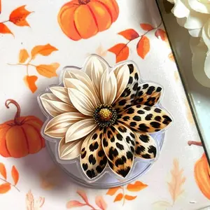 2D Leopard Flower MagSafe Phone Grip – Flat Floral Magnetic Pop Socket & Kickstand – Aesthetic Phone Accessory