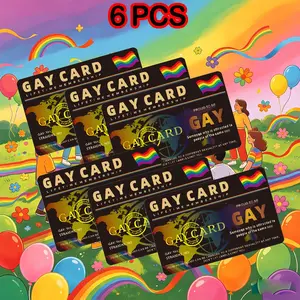 Pride 2026 Lgbtq Memorial Cards, Six-Pack Rainbow Flag Collectibles, Durable PVC Credit Card Size, Exclusive Member Keepsakes
