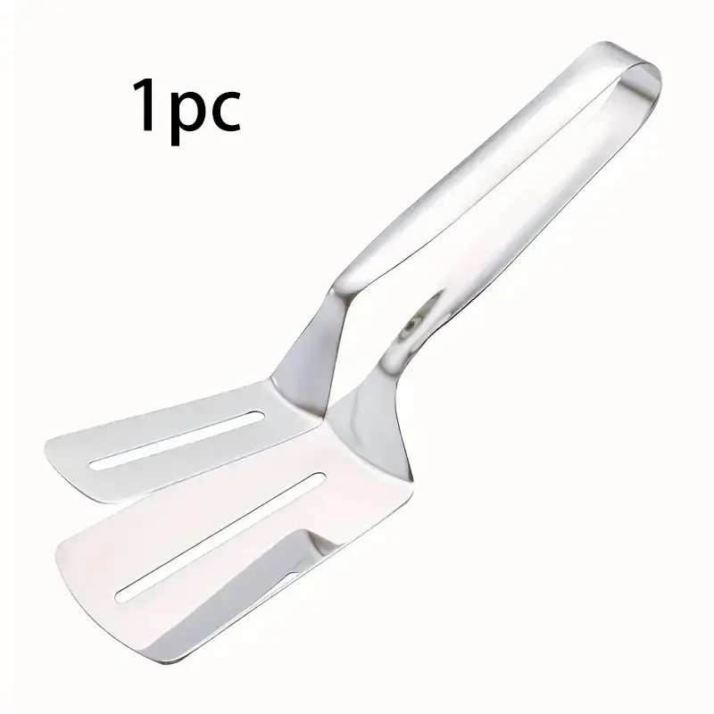 Beef sandwich, bread sandwich, double scraper sandwich, pizza sandwich, stainless steel slotted multifunctional food flipping bread, egg barbecue burger, Patties pancake (set of 1, silver)
