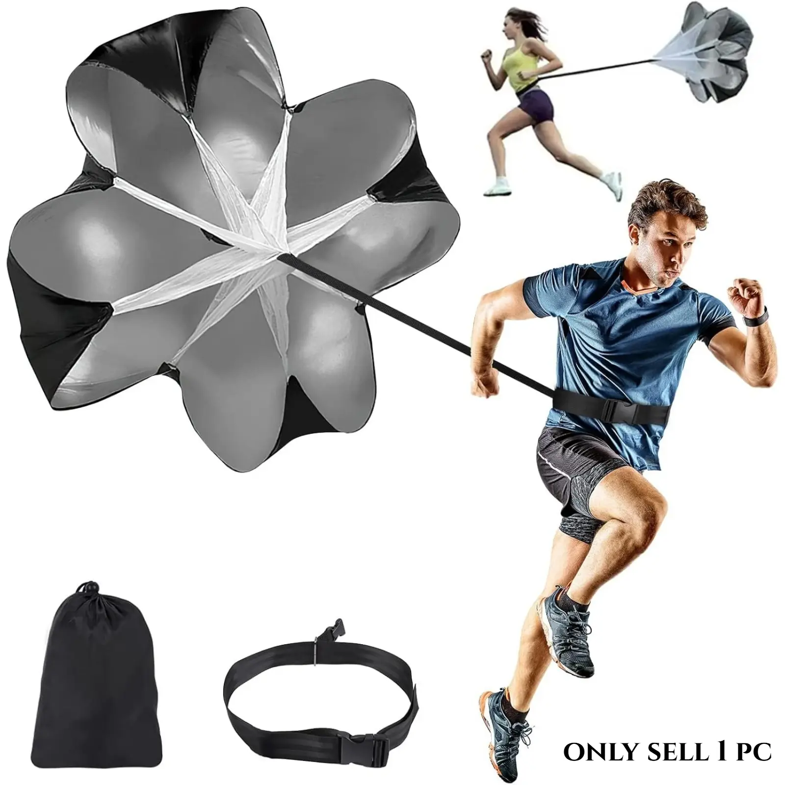 Running Speed Training Speed Chute Resistance Parachute for Speed and Acceleration Training Fitness Explosive Power Training 56-Inch,Football Training Equipment for Resistance & Agility, Speed Training Equipment for Basketball to Improve Sprint Power