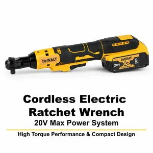 DeWalt DCF512 20V MAX XR Brushless 3/8-Inch Cordless Ratchet Wrench with Ball Detent Anvil, 95Nm High Torque Fastener and Variable Speed Trigger, Compact Power Tool for Automotive Mechanical Maintenance and Tight Spaces