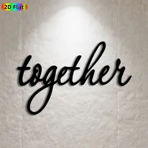 1pc "Together" Metal Wall Art, Heartfelt "Together" Statue Mural, Ideal Gift for Valentine's Day, Wedding Anniversary, Weather-Resistant Metal Wall Decor Wall Sculptures, Perfect for Bedroom Wall & Garden Fence, Romantic Home Decor Enthusiasts
