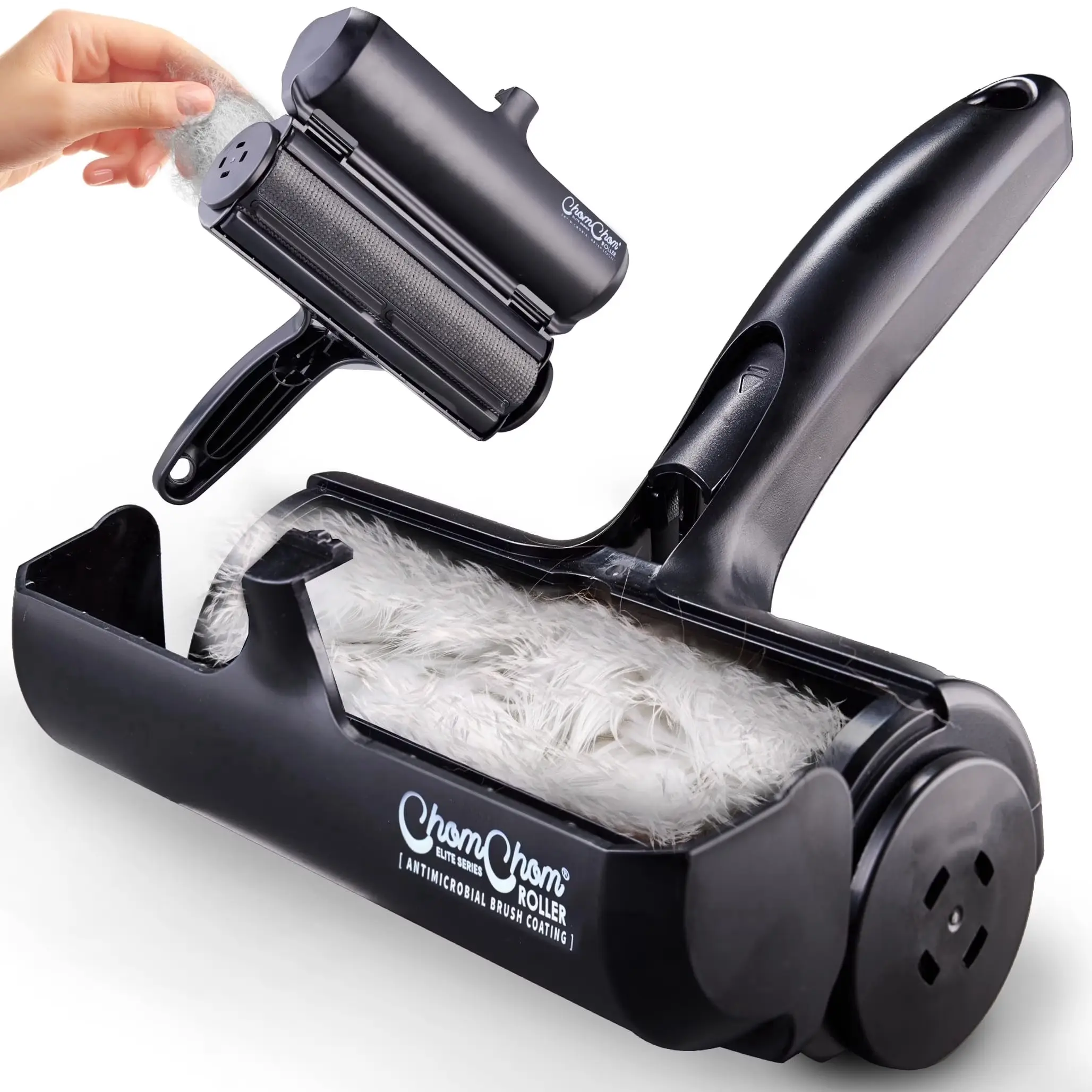 Chomchom Roller Pet Hair Remover Reusable Lint Roller, Black ChomChom Roller