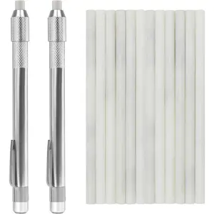 Gutimore Round Soapstone Holder 2 count Round Soapstone Pencils with 14 count Soapstone Refills for Welding,Metal Fabrication, Construction, and Textile