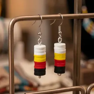 Boho Clay Earrings for Women - Handmade Native Aesthetic, Natural Color, Elegant Design