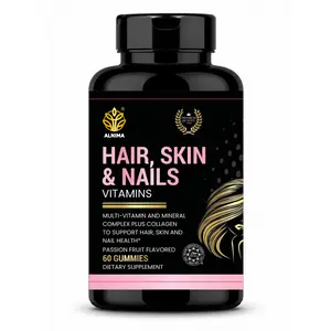 ALNIMA Hair, Skin & Nails Gummies – Beauty Support with Biotin, Collagen & Multivitamins, Halal Supplement, Made in USA