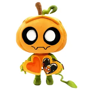 Cute Dandy's World Gourdy Pumpkin Plush - Soft Stuffed Toy with Heart, Ideal Christmas/Birthday Gift for Gamers & Plush Lovers