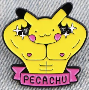 Pecachu Jacked Pikachu Enamel Pin, Anime Clothing Pins, Gifts for Her, Gifts for Him, Cute Pins