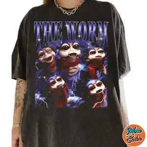 The Worm Vintage 90s Bootleg Shirt, 90's Nostalgia Labyrinth Sweatshirt, Cotton Unisex T-shirt, Crew Neck, Size S- 3xl, Menswear Top, Womenswear Top Underwear Streetwear