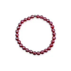 Balance - Black Cherry Agate Faceted Mini Stacker Bracelet