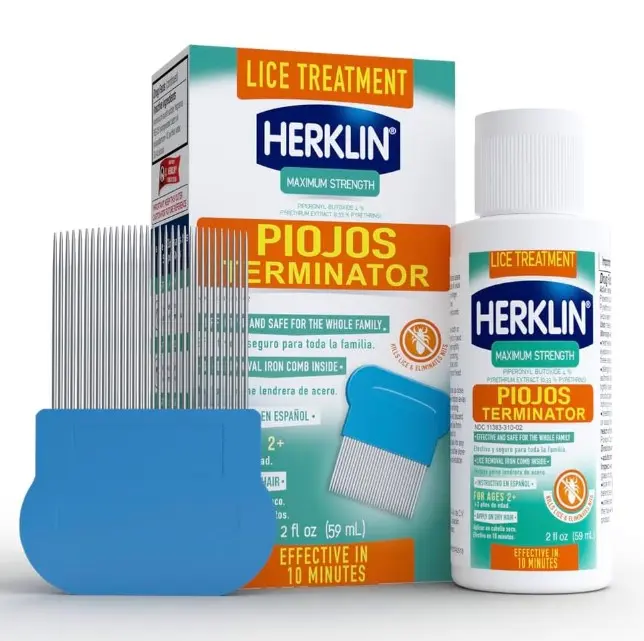 Herklin Lice Treatment Shampoo, Maximum Strength, Easy to Apply, 2 Fl Oz, Bottle