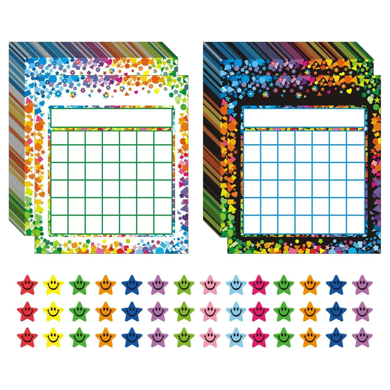 100 Pack Incentive Reward Chart for Classroom & Home Behavior for Students with 2400 Star Stickers