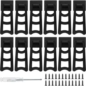 Plastic Picture Frame Easel Back, 4” Black Frame Easel Back Stand, 12 Pcs