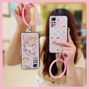 Funny Cartoon Phone Case For Xiaomi Redmi Note11 4G Global/Note11S 4G Anti-knock Ring Creative Soft Case heat dissipation Protective Cute Solid Color Waterproof Personality Youth