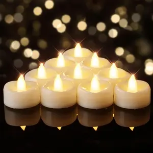 Battery-Operated Flameless Tiny Candle Lights, 12/24/50/100/150-Pack LED Votive Tea Lights, Warm White (50-Pack) for Halloween, Christmas Home Decor