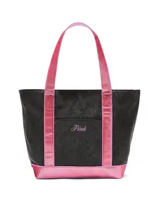 PINK Large Canvas Sequin Tote Bag