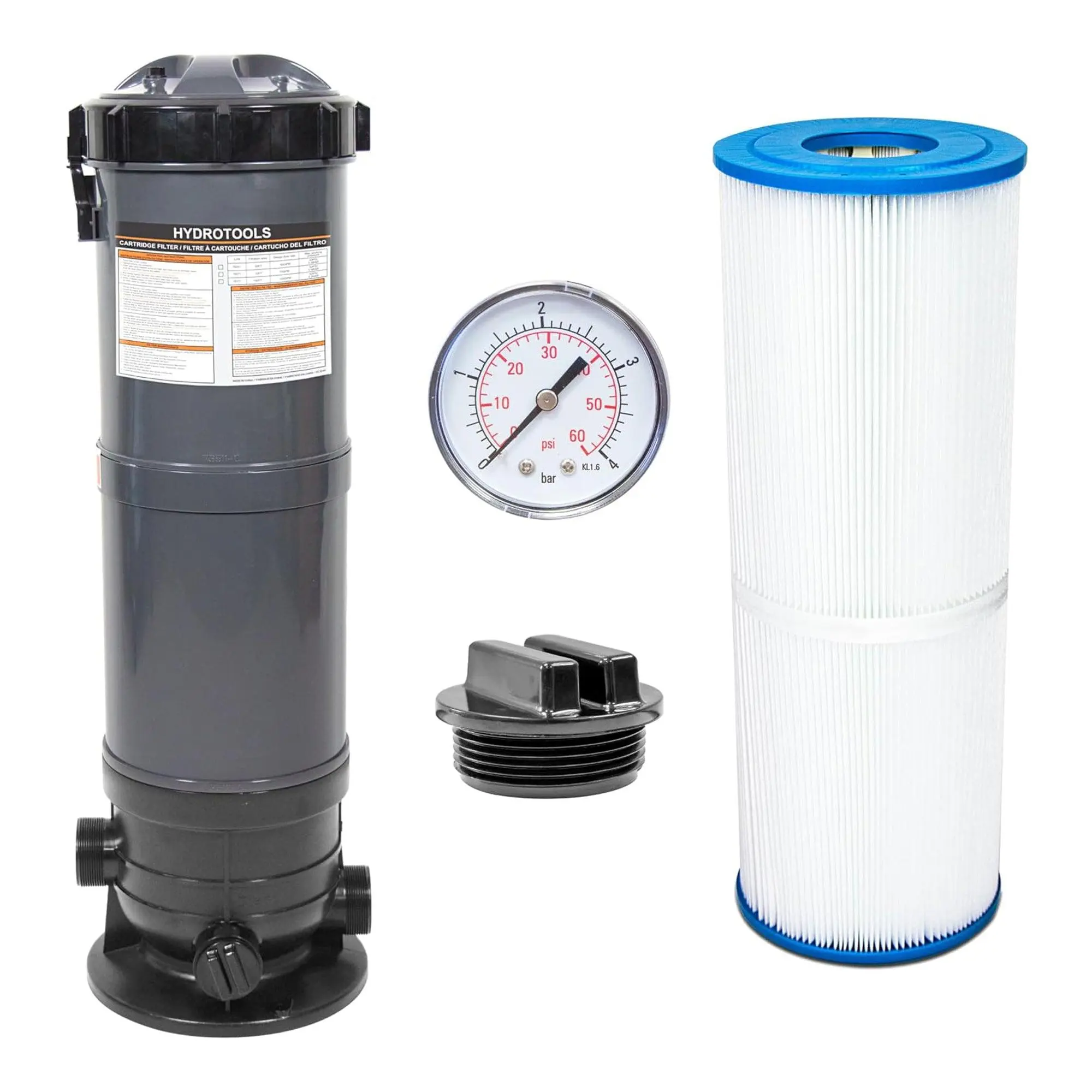 Swimline HydroTools 70 Sq Ft Sure Flo Cartridge Pool Filter Tank and Elements