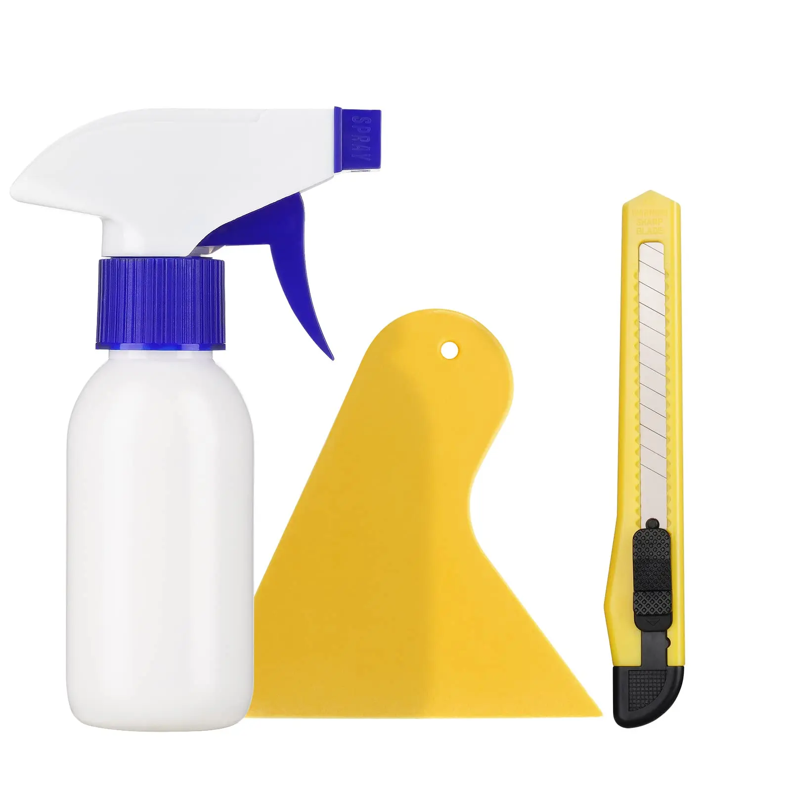 Window Tint Kit  Film Installation 3 Pieces Complete Application Tools Vinyl Wrap Set For Home Office Car Glass Protective Tinting Lnclude Spray Bottle Squeegee
