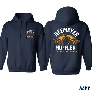 Heemeyer Muffler Hoodie – Retro Exhaust Graphic for Diesel Lovers and Mechanics – Granby Colorado Garage Style – Graphic Mechanic Hoodie