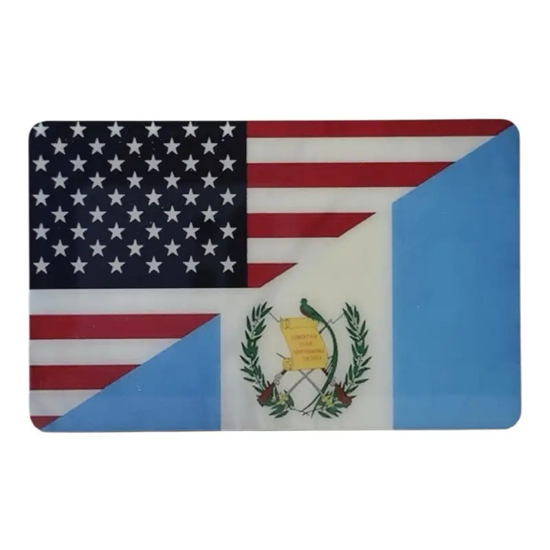 Metal Guatemalan American Flag Car Emblem - Durable Aluminum Alloy Design with Strong 3M Adhesive Backing for Cars Trucks Laptops & More US Made Vehicle Windshield Sticker
