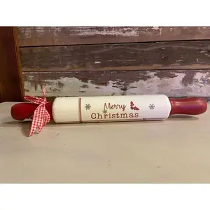 Decorative Christmas Rolling Pin-Red Handle