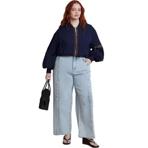ELOQUII Women's Plus Size Snap Front Midrise Jean