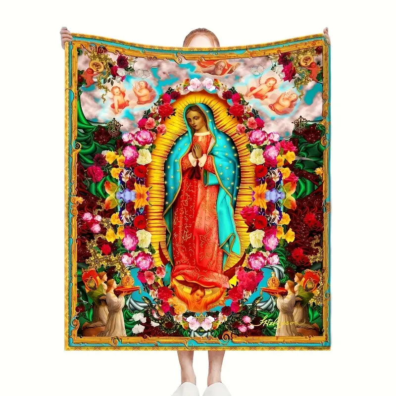 1pc Inspirational Faith Prayer Blanket - Soft, Lightweight Healing Blanket, Home Gift, Sofa Bed Decor for Living Room