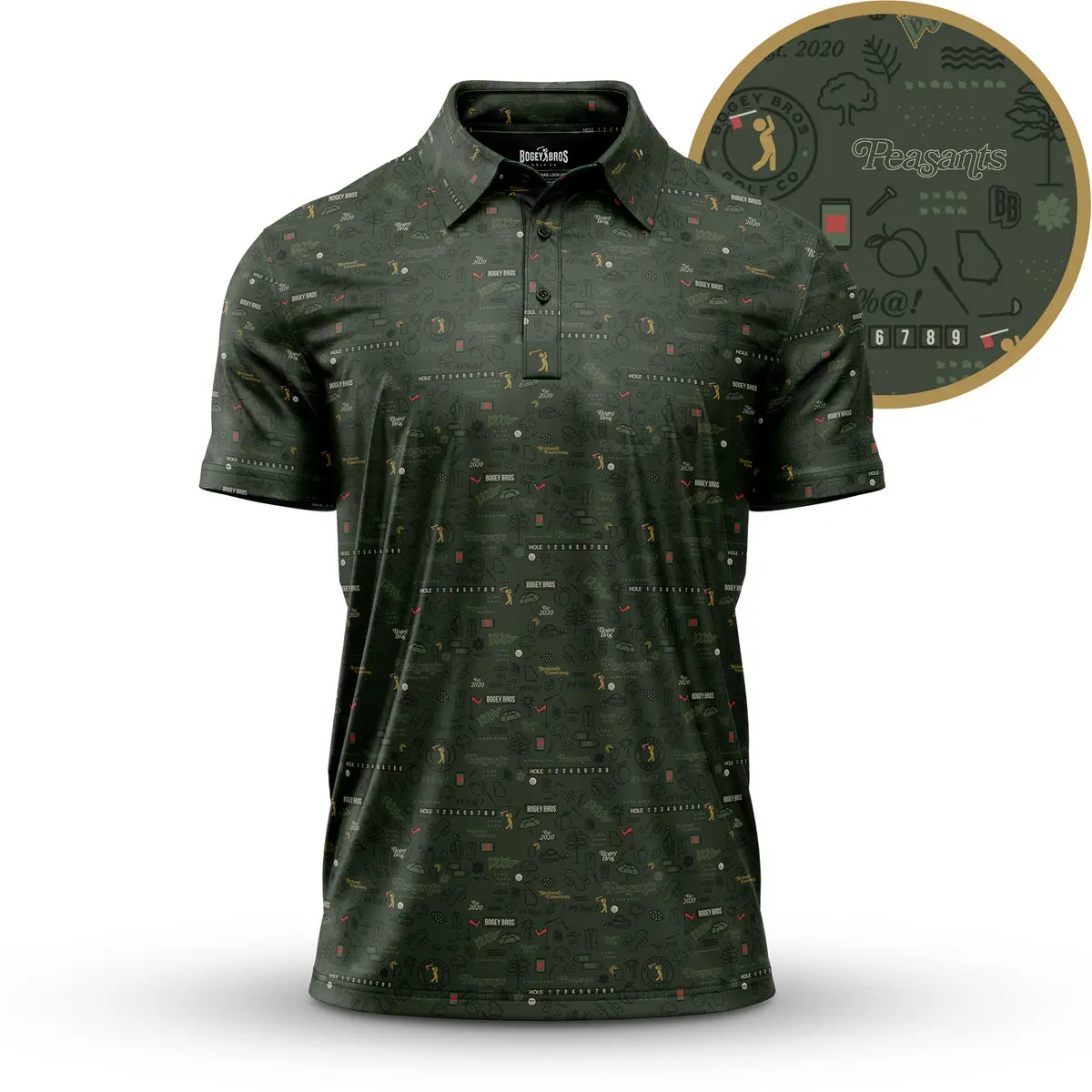 Men’s Golf Course Polo Shirt – Unique Short Sleeve Performance Top - Retro Golf Lover Polo for Men