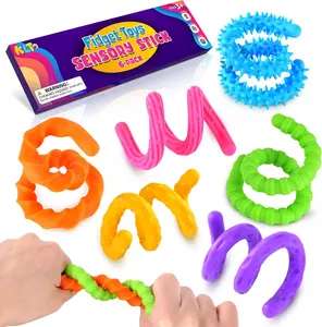 Fidget Toy 6Pcs S Slap Bracelets, Textured Silicone Sensory Stress