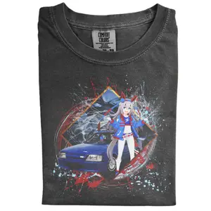 Comfort Colors Tamamo Cross Uma Musume with Car T-Shirt – Cute Japanese Manga Graphic Tee, Video Game Shirt Unisex
