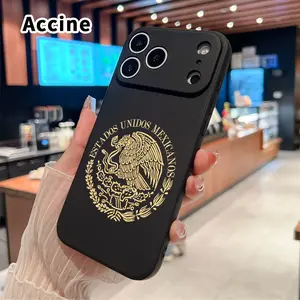 Straight Edge Phone Case for iPhone 17 15 16 14 Pro Max 13 12 11 XR XS Plus Air E  Mexican National Emblem Pattern Anti-Scratch Shockproof TPU Bumper Drop-proof Cover Cellphone Protective