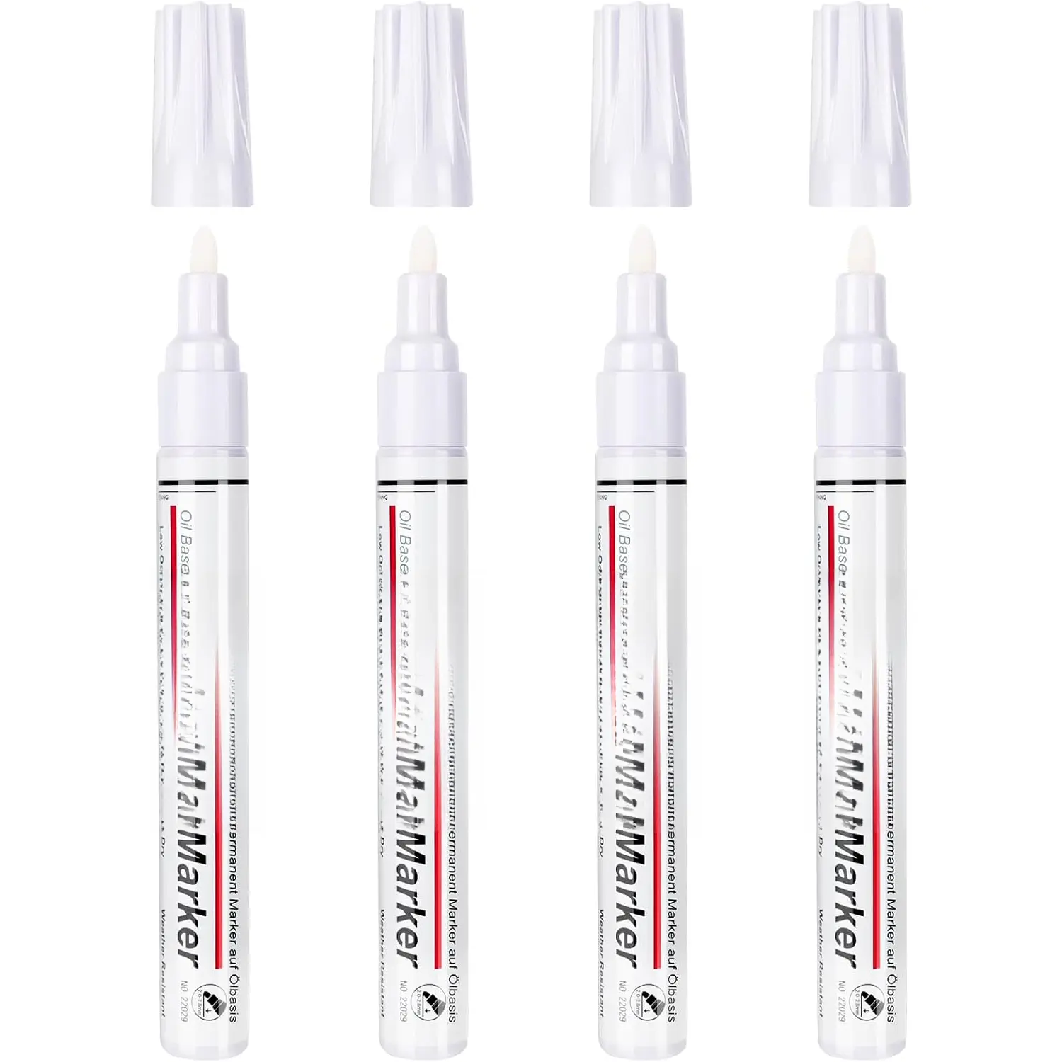 White  Pen White Permanent Marker  4 White  Pens  markers for Metal,Rocks,,Plastic,Tire,Glass,Fabric,Medium Tip,Oil Based  Markers White Markers Permanent