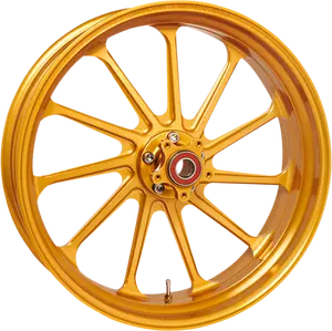 PERFORMANCE MACHINE (PM) One-Piece Aluminum Wheel - Assault - Front - Dual Disc/with ABS - Gold Ops - 18x5.5 - Touring '08-'22