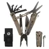 Xhandle MT-12 21-in-1 Everyday Carry Blade Multitool - D2 Steel Folding Knife, Desert Tan Pliers, Black Stonewashed Finish, Large Minimalist Scissors, Rust-Resistant Nylon Tools for Outdoor Camping Equipment, Home Fix Solutions, DIY Gadget Tool