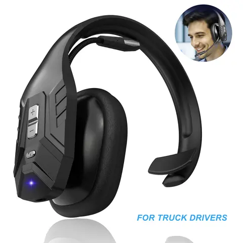 Trucker Noise Cancelling Over-Ear Wireless Headset - Wireless Headset Audio, 59ft Range, AI Mic, Shockproof Plastic, Adjustable Fit, 65h Music Play, HD Sound, Cable Management, Stable Connection for Office, Computer Drivers (TikTok Shop Creator Picks)