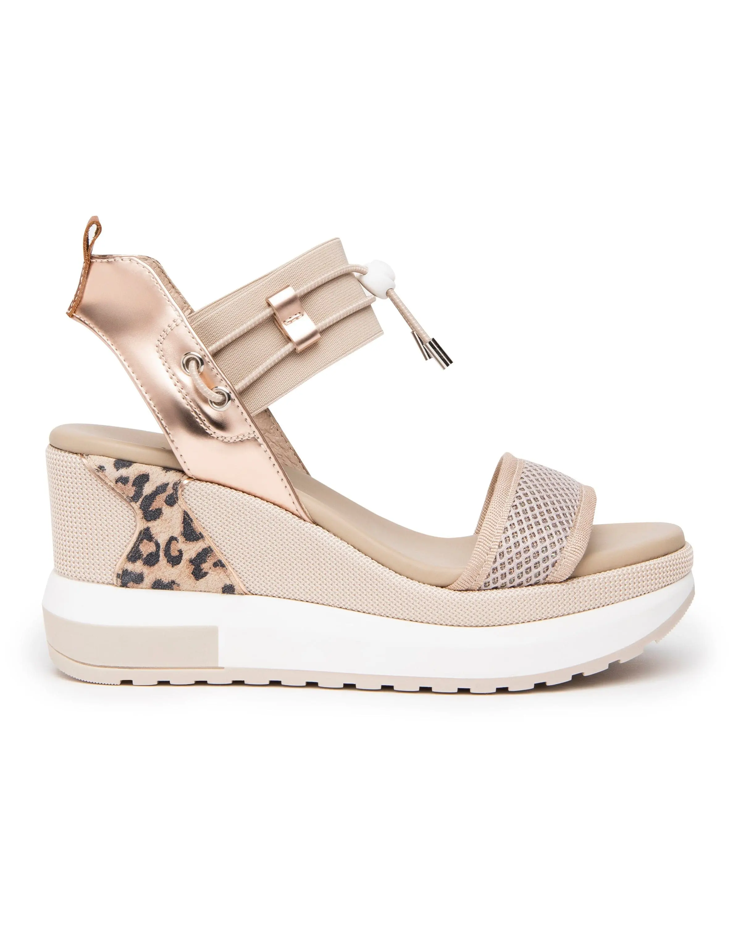 NeroGiardini EPIC WEDGE Rose Gold Platform Sandal