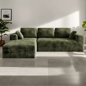 NEW,Modern corduroy L-shaped modular sofa, cloud sofa, living room sofa budget couch friendly