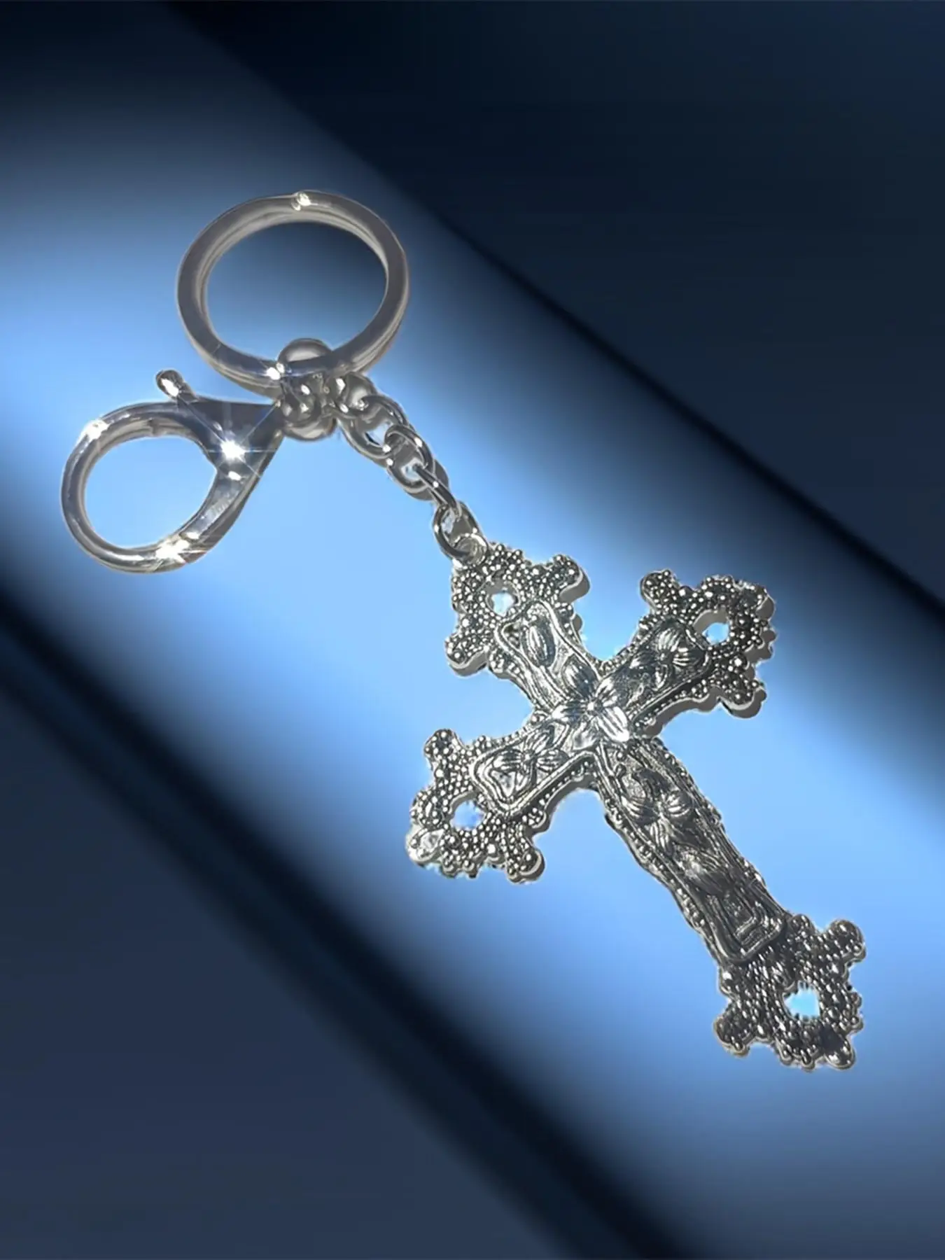 Vintage Cross Design Keychain, Punk Style Metal Keychain for Men & Women, Fashion Accessories for Daily Decoration