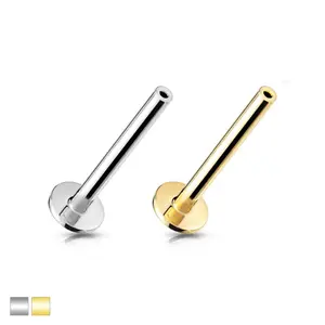Titanium Threadless Flatback Labret Back Only 0.55mm Hole 6mm 7mm Lengths 20 Gauge 18 Gauge Hypoallergenic Durable Quality